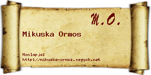 Mikuska Ormos névjegykártya